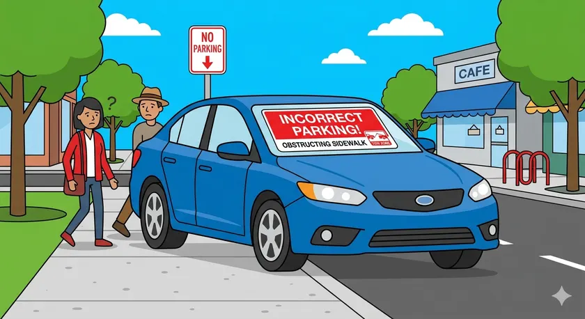 Тротоар со простор за пешаци според правила за паркирање